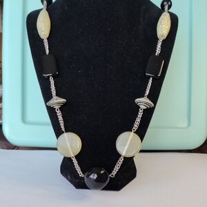 Cookie Lee Black and Yellow Beaded Necklace